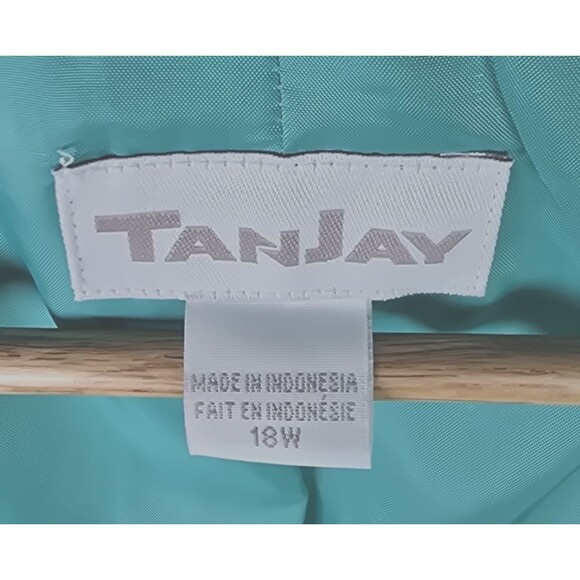TanJay Blazer Jacket Womens 18W Metallic Green Summer Lightweight Pocket Career - Picture 3 of 14